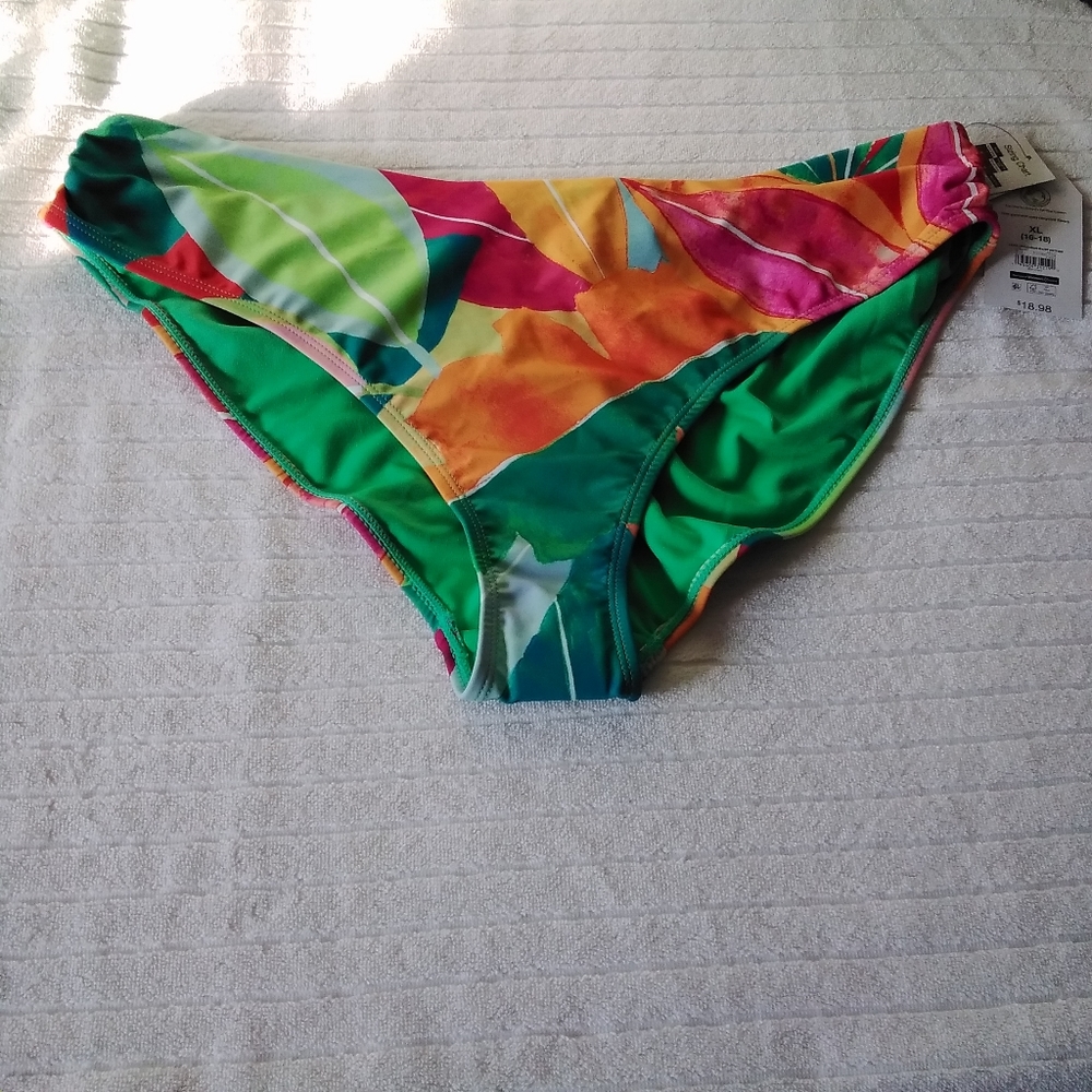 Time And Tru Women's Criss Cross Mid-rise Bottom Sz: XL Multi